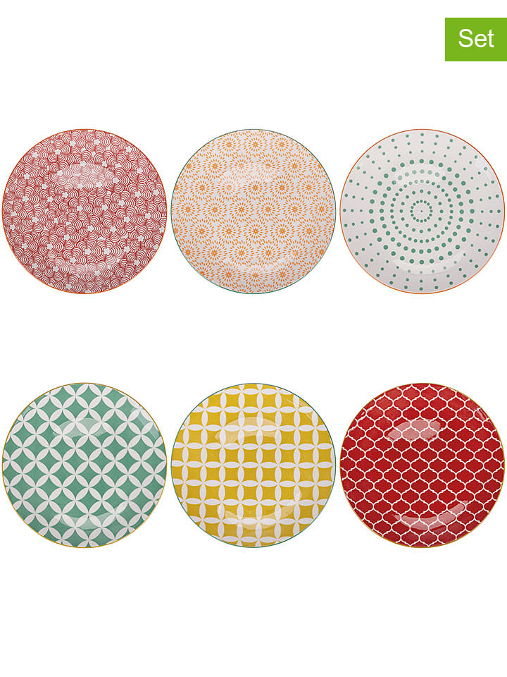 Villa d´Este Talerze (6 szt.) "Confusion" ze wzorem na owoce - Ø 19 cm rozmiar: onesize