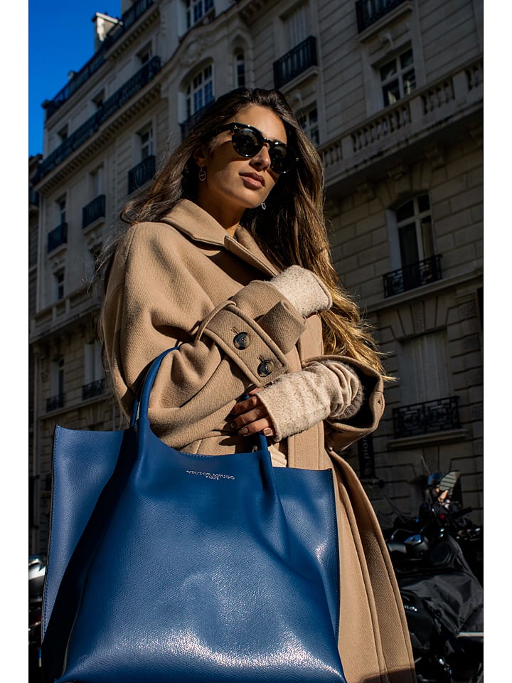 Victor & Hugo Paris Skórzana torebka "Lava" w kolorze granatowym - 32 x 32 x 10 cm rozmiar: onesize