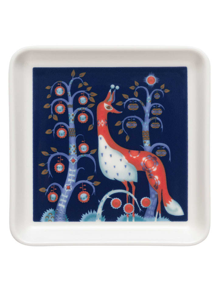 iittala Talerz "Taika" w kolorze biało-granatowym na pieczywo - 12 x 12 cm rozmiar: onesize