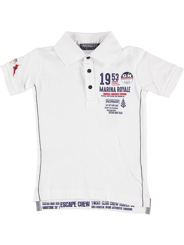 Geographical Norway Koszulka polo "Kadre" w kolorze białym rozmiar: 140