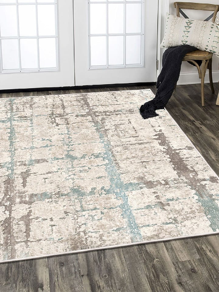 Mioli Bawełniany dywan w kolorze beżowo-jasnobrązowo-błękitnym rozmiar: 120x180 cm