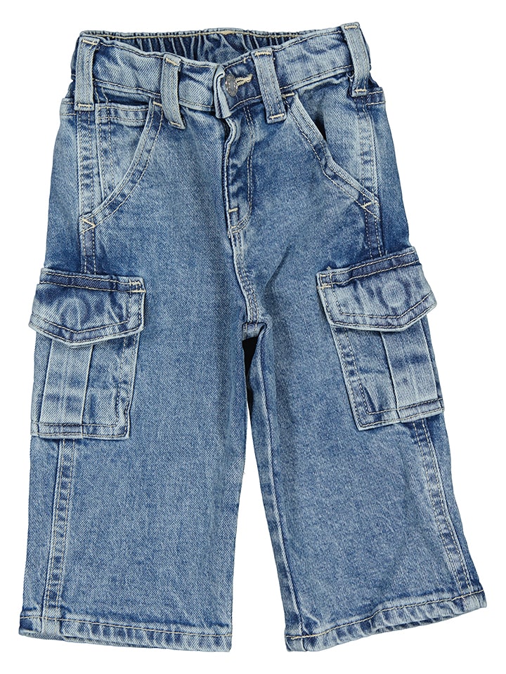 GAP Bojówki dżinsowe - Wide leg - w kolorze niebieskim rozmiar: 98