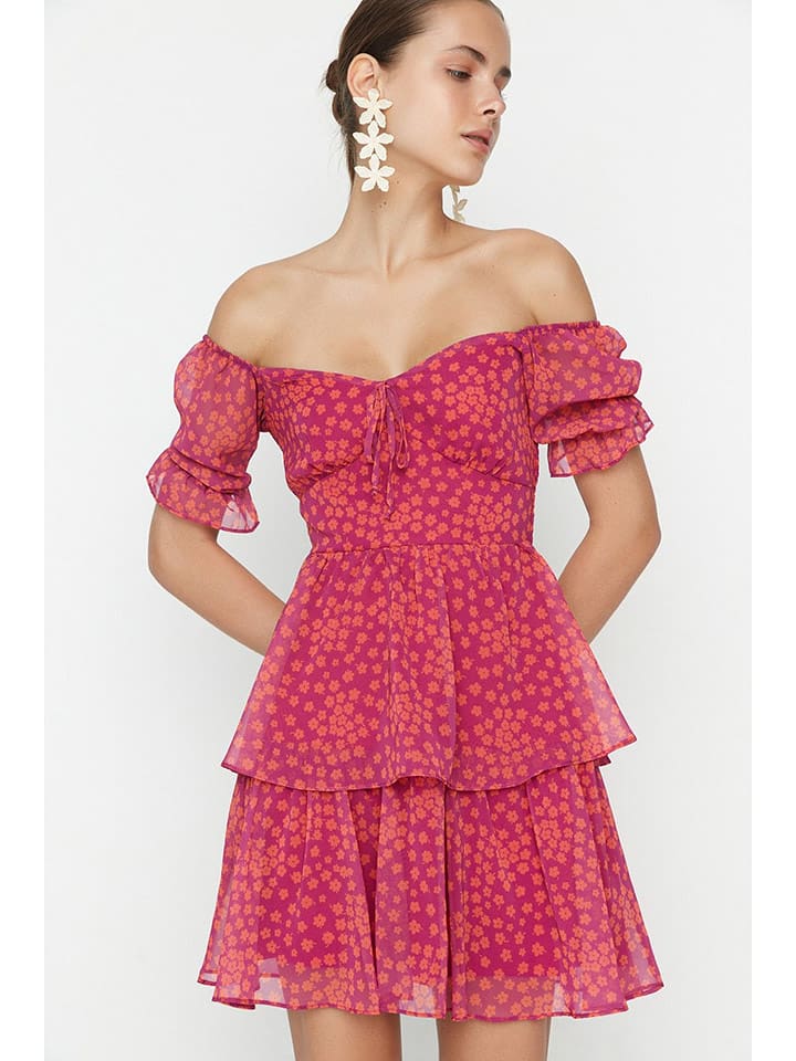 trendyol Sukienka w kolorze fioletowo-pomarańczowym rozmiar: 38