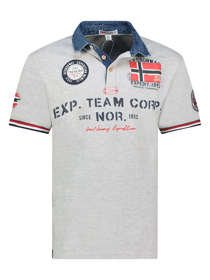 Geographical Norway Koszulka polo "Koptaine" w kolorze szarym rozmiar: XL