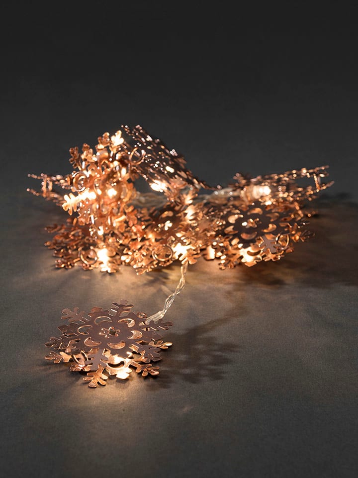 Konstsmide Girlanda LED "Snowflakes" w kolorze miedzianym - dł. 90 cm rozmiar: onesize