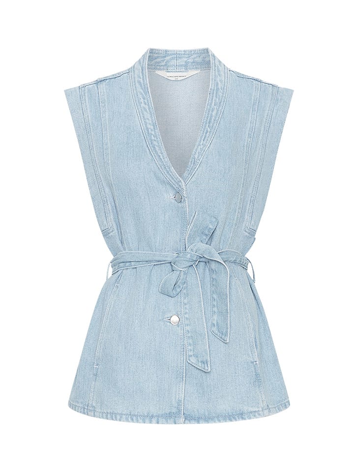 MOSS COPENHAGEN Kamizelka dżinsowa "Josephine Rue" w kolorze błękitnym rozmiar: S/M