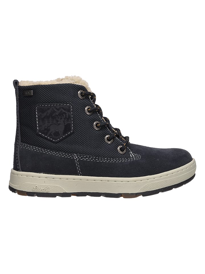Lurchi Skórzane botki zimowe "Doug" w kolorze granatowym rozmiar: 29