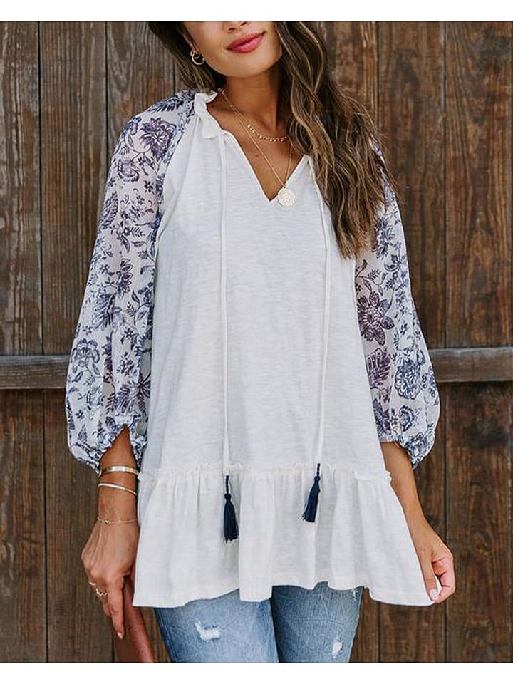 LA Angels Bluzka w kolorze kremowo-granatowym rozmiar: XL