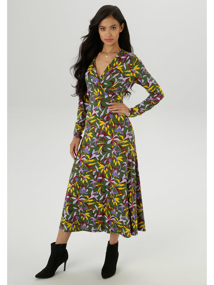 Aniston Sukienka w kolorze ciemnozielono-żółtym rozmiar: 36