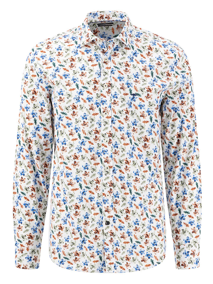 FYNCH-HATTON Koszula - Casual fit - w kolorze białym ze wzorem rozmiar: 3XL