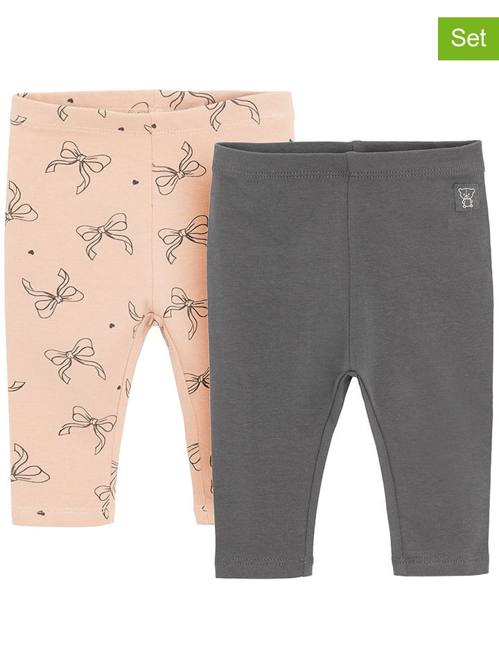 COOL CLUB Legginsy (2 pary) w kolorze beżowym i antracytowym rozmiar: 62