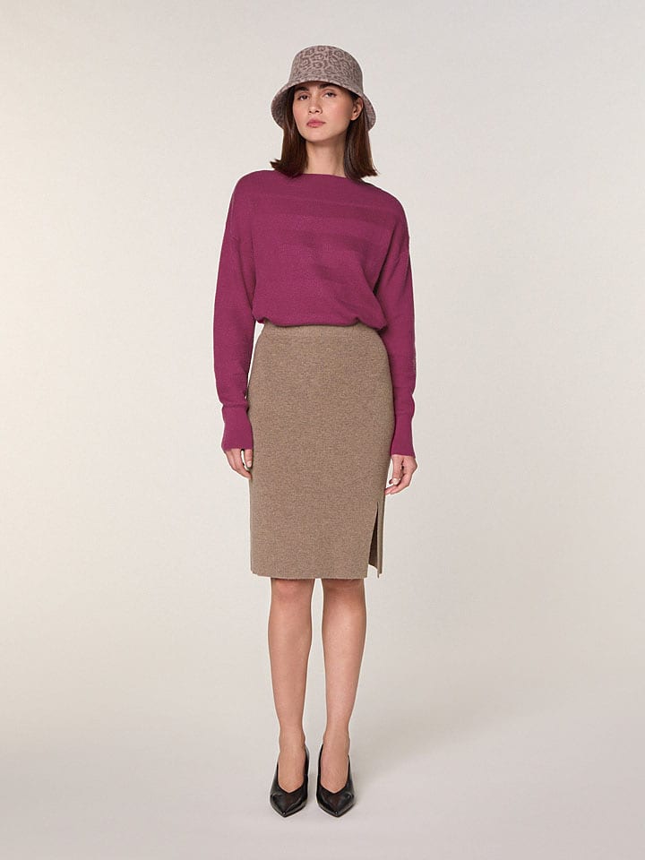 Rodier Wełniana spódnica w kolorze jasnobrązowym rozmiar: M