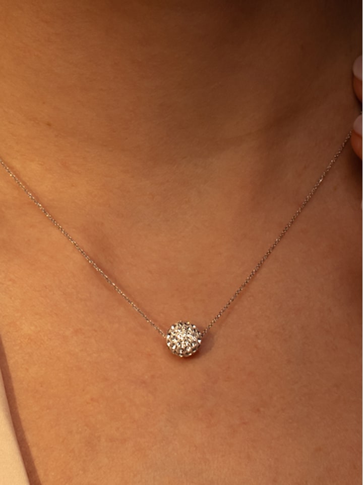 OR ÉCLAT Złoty naszyjnik "Bulle de crystal" z zawieszką - dł. 45 cm rozmiar: onesize