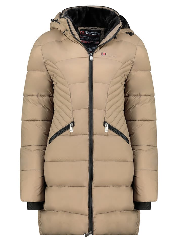 Geographical Norway Płaszcz zimowy "Bee" w kolorze szarobrązowym rozmiar: S