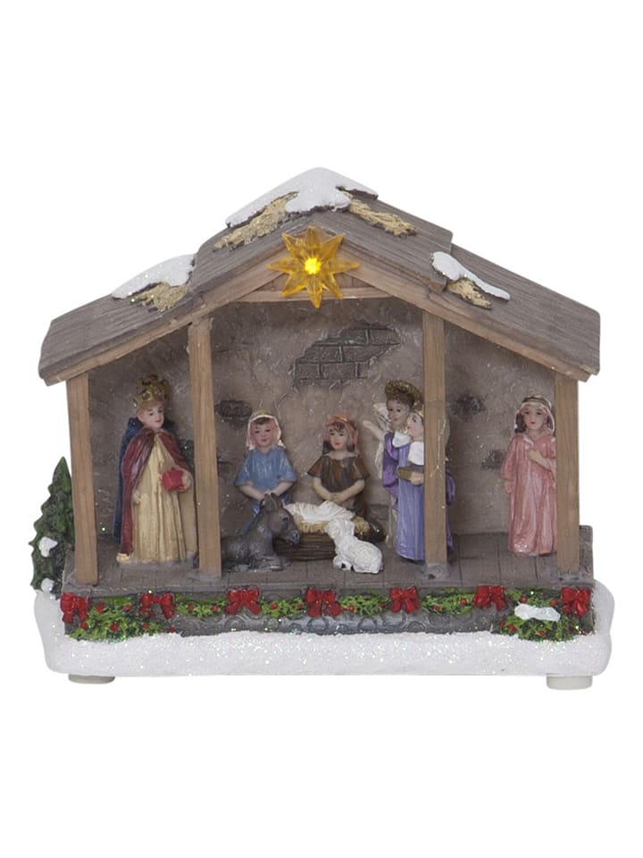STAR Trading Dekoracja LED "Nativity" w kolorze brązowym ze wzorem - 19 x 15 cm rozmiar: onesize
