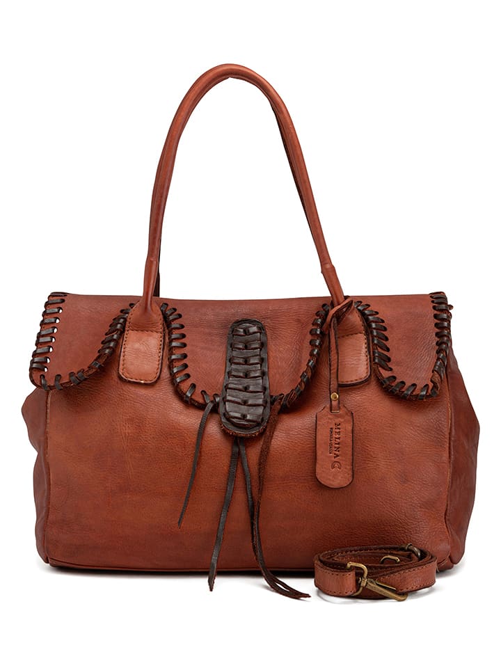 Melina C Skórzany shopper bag "Isonzo" w kolorze jasnobrązowym - 56 x 24 x 14 cm rozmiar: onesize