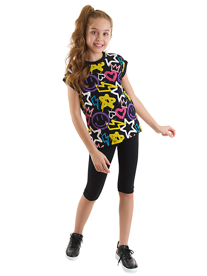 Denokids 2-częściowy zestaw w kolorze czarnym ze wzorem rozmiar: 128