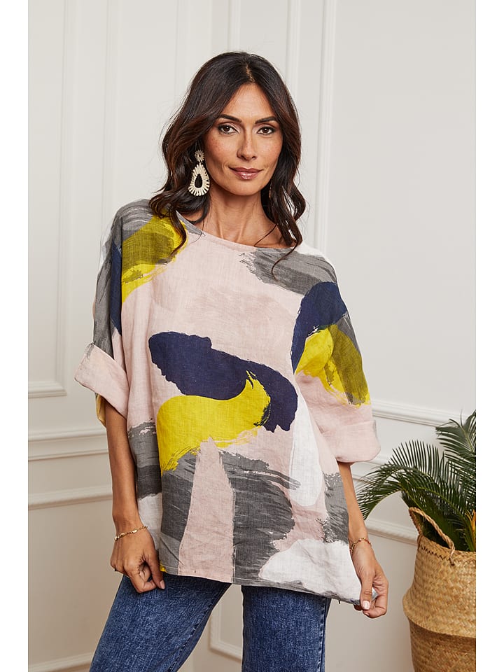 Fleur de Lin Lniana bluzka "Krik" w kolorze jasnoróżowym rozmiar: M