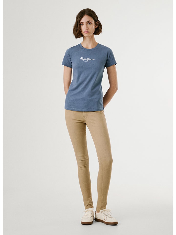 Pepe Jeans Koszulka "New Virginia" w kolorze szaroniebieskim rozmiar: M