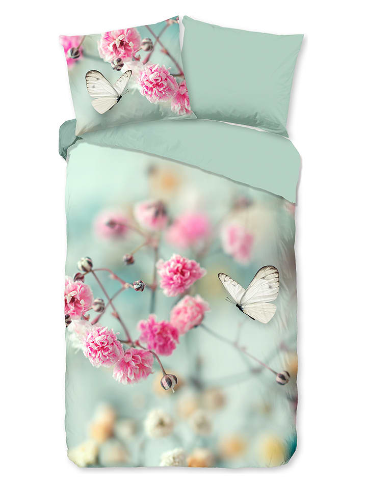Good Morning Komplet pościeli "Adel" w kolorze miętowo-jasnoróżowym rozmiar: 240x220 cm