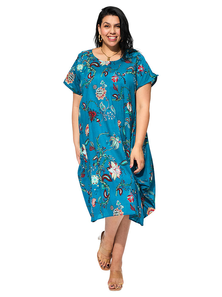 Aller Simplement Sukienka w kolorze niebieskim ze wzorem rozmiar: 46/48