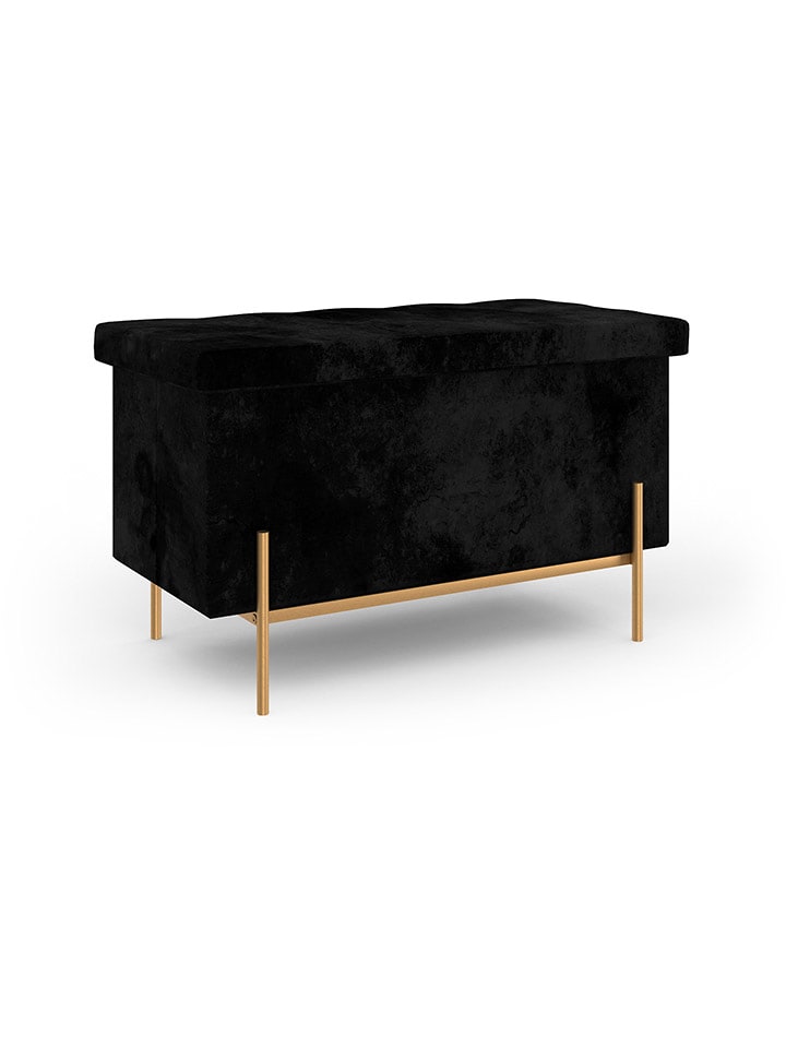 IDOMYA Essentials Ławka "Loan" w kolorze złoto-czarnym ze schowkiem - 76 x 45 x 13 cm rozmiar: onesize