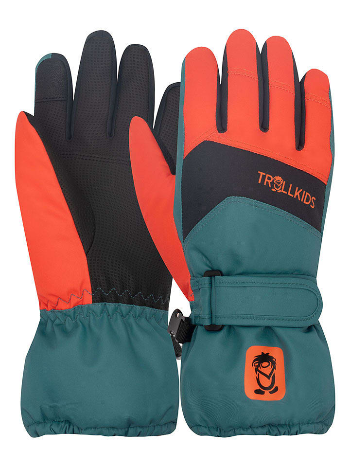 Trollkids Rękawiczki funkcyjne "Rauland" w kolorze niebiesko-pomarańczowym rozmiar: 4,5