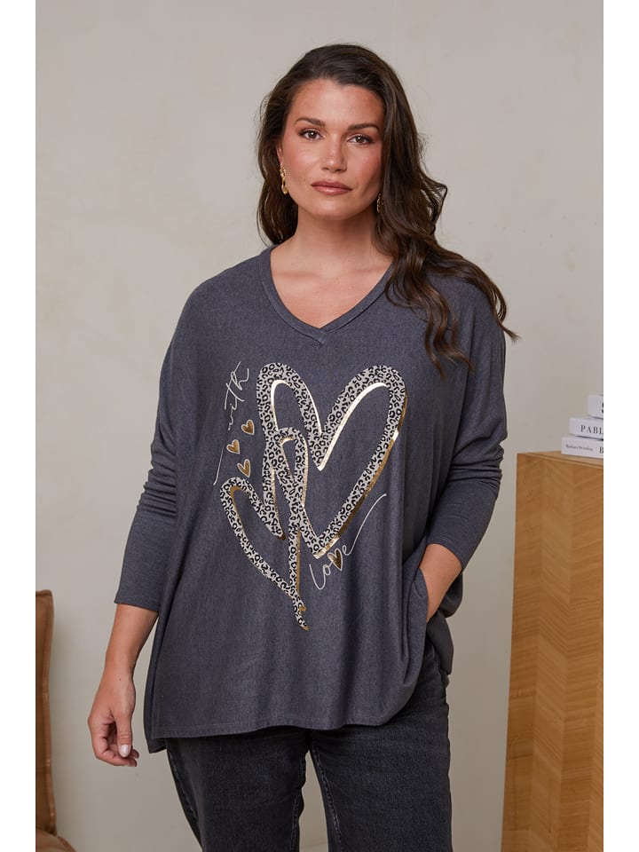 Curvy Lady Sweter w kolorze antracytowym rozmiar: 40/42