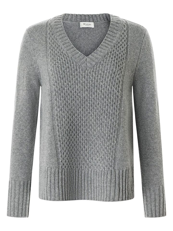 Maerz Muenchen Wełniany sweter w kolorze szarym rozmiar: 40