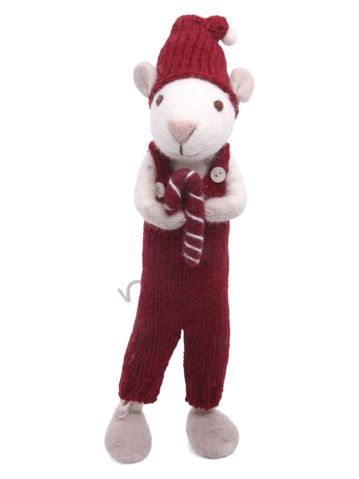 Gry & Sif Figurka dekoracyjna "Mouse" w kolorze biało-czerwonym - 6 x 27 x 6 cm rozmiar: onesize
