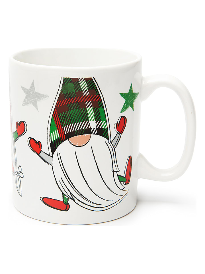 Trendy Kitchen by EXCÉLSA Kubek "Tartan Gnome" w kolorze biało-zielono-czerwonym - 900 ml rozmiar: onesize