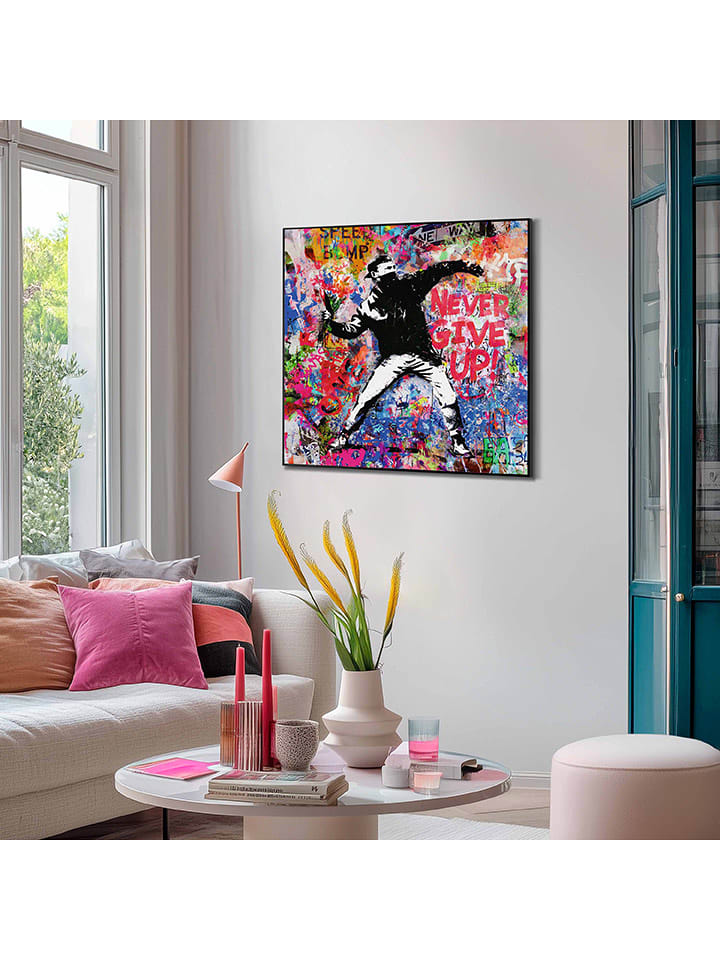 Orangewallz Druk artystyczny "Graffiti Thrower" w ramce rozmiar: 60x60 cm