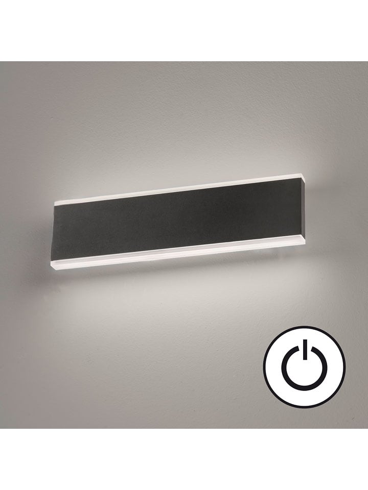 FISCHER & HONSEL Lampa ścienna LED "Muur" w kolorze czarnym - 30,5 x 8 x 5 cm rozmiar: onesize