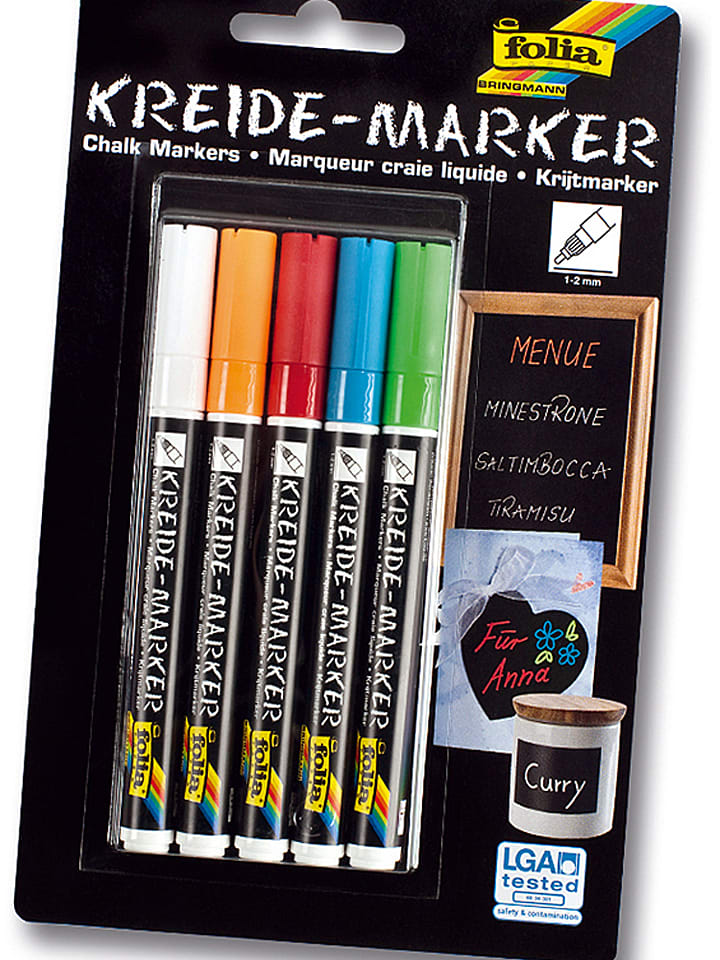 folia PAPER Markery kredowe (5 szt.) w różnych kolorach rozmiar: onesize