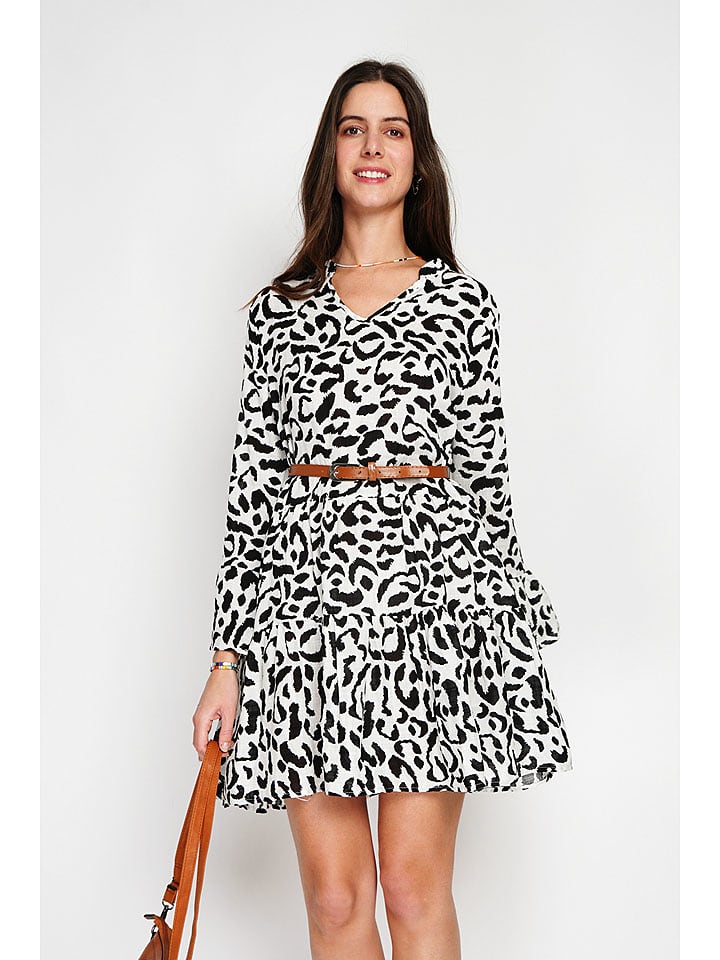 William de Faye Sukienka w kolorze biało-czarnym rozmiar: 34