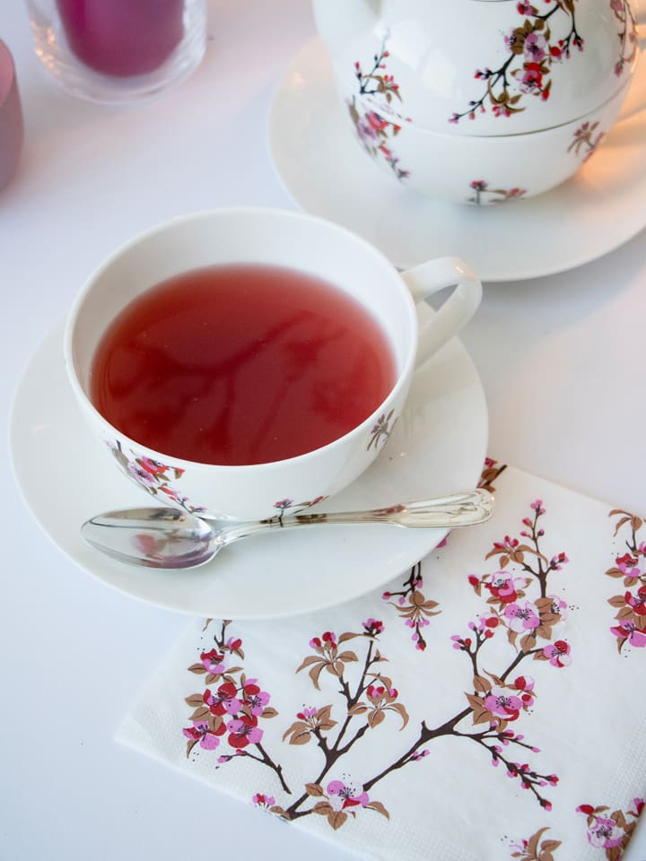 ppd Kubek jumbo "Fiori Rossi" w kolorze biało-jasnoróżowym - 400 ml rozmiar: onesize