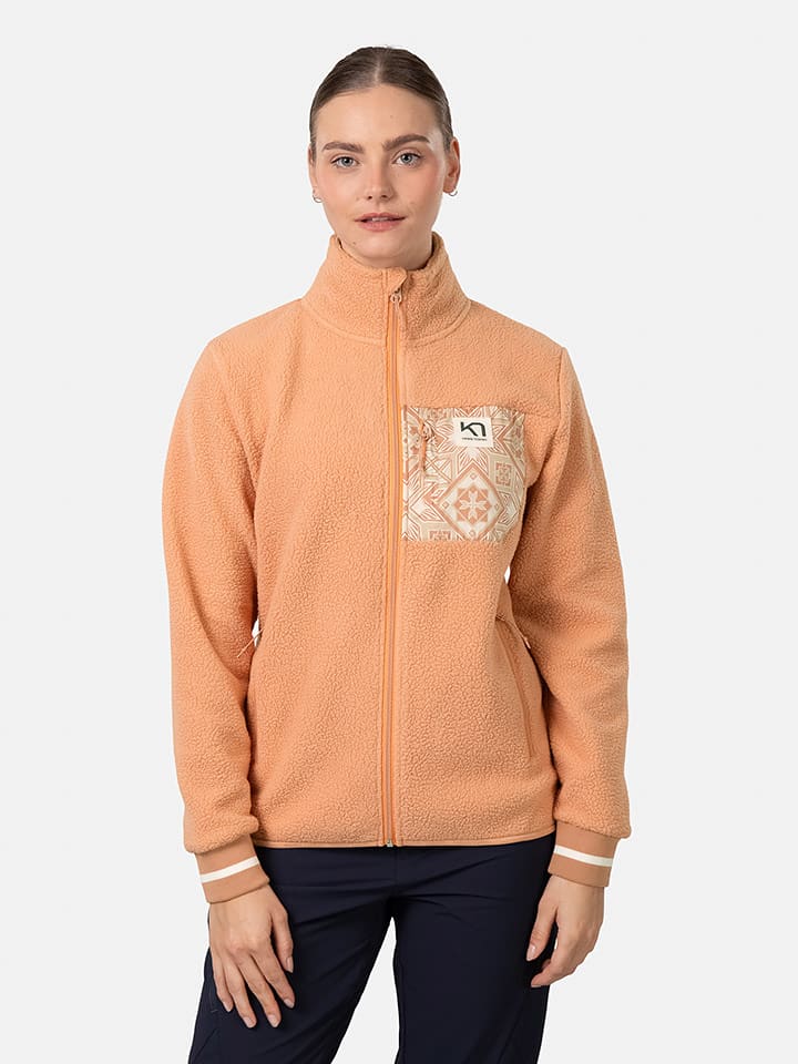 KARI TRAA Kurtka polarowa "Rothe" w kolorze brzoskwiniowym rozmiar: M