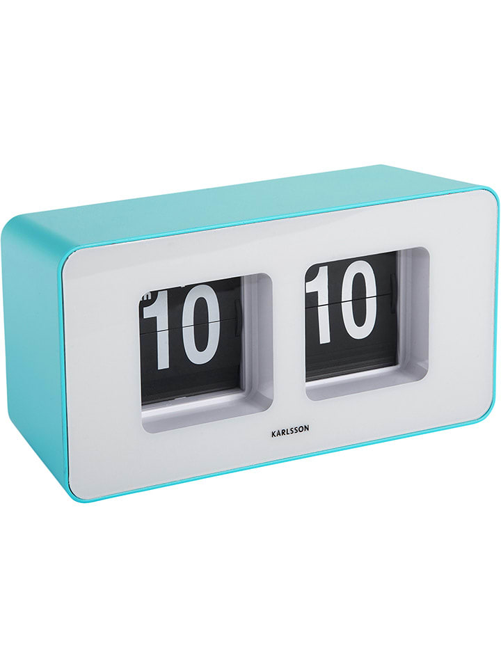 Karlsson Zegar stołowy "Funky Flip" w kolorze turkusowym - 18 x 9 x 7 cm rozmiar: onesize
