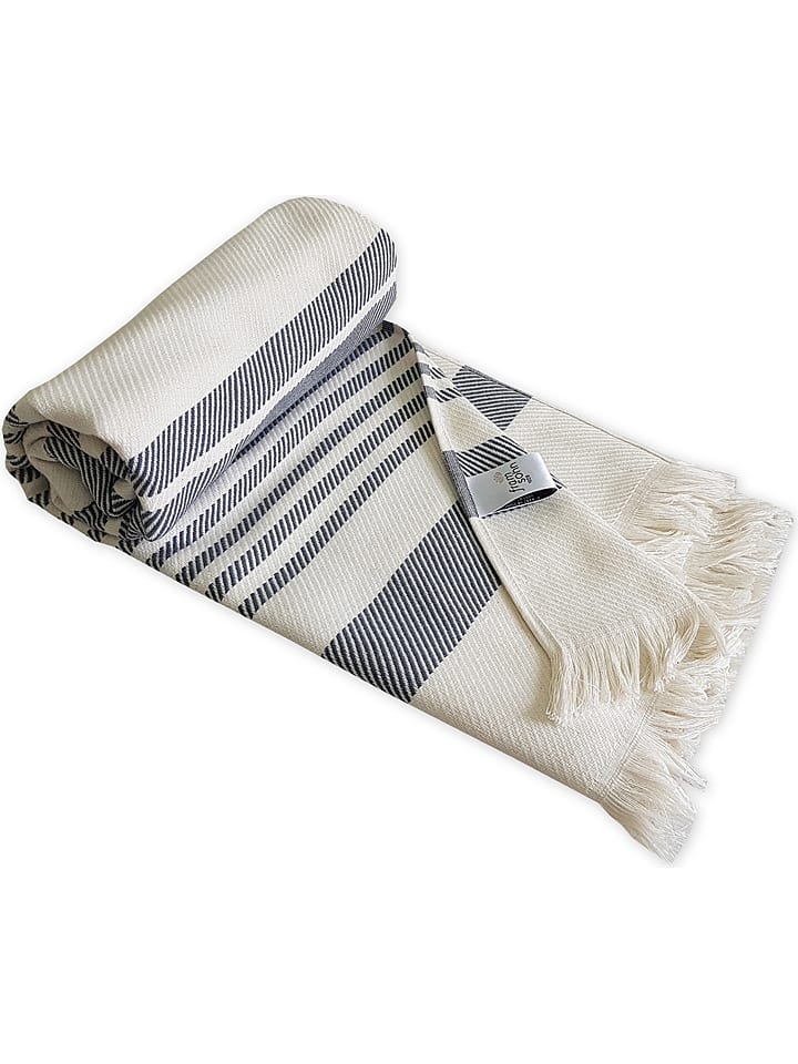 Framsohn Pled "Boho Living" w kolorze antracytowo-białym rozmiar: 100x180 cm