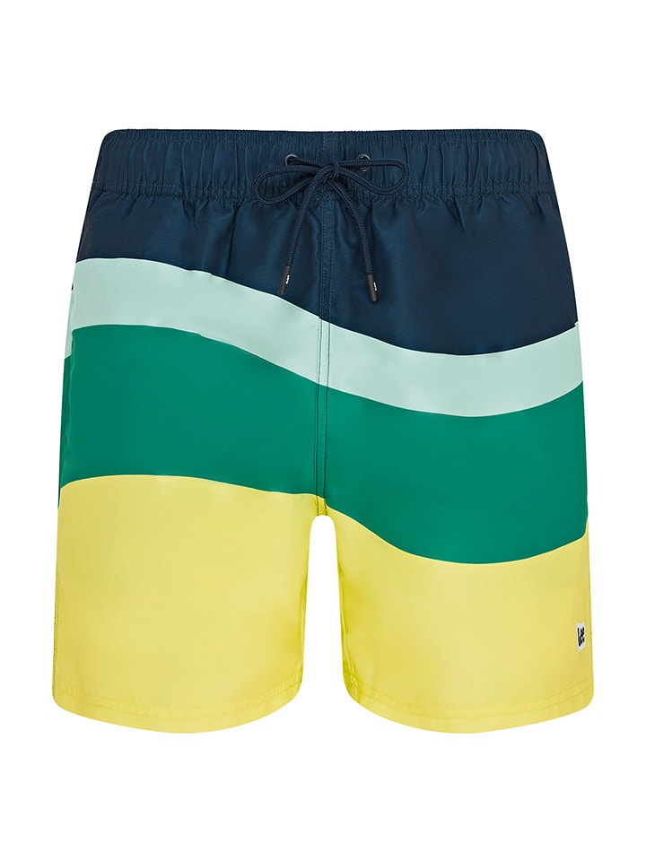LEE Underwear Szorty kąpielowe "Harlequin" w kolorze granatowo-zielono-żółtym rozmiar: L