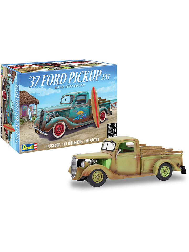 Revell Model "37 Ford Pickup with Surfboard 2N1" ze wzorem do złożenia - 13+ rozmiar: onesize