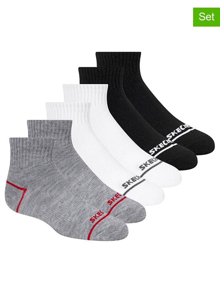 Skechers Skarpety (6 par) w kolorze białym, szarym, czarnym rozmiar: 27-30