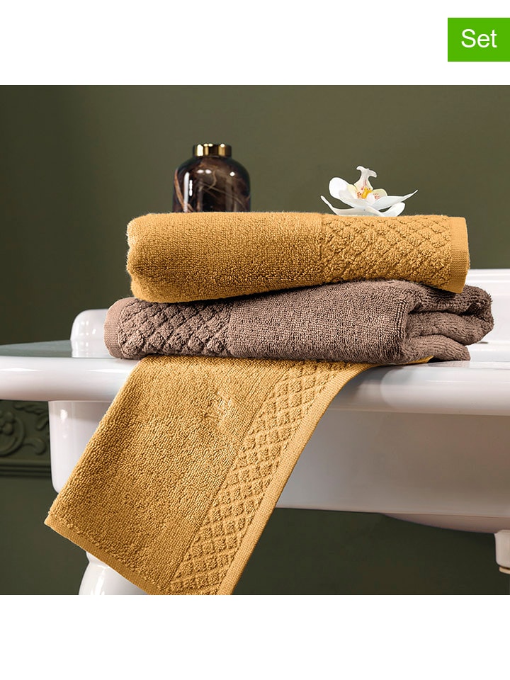 maison héritage PARIS Ręczniki (4 szt.) w kolorze brązowym dla gości rozmiar: 30x30 cm