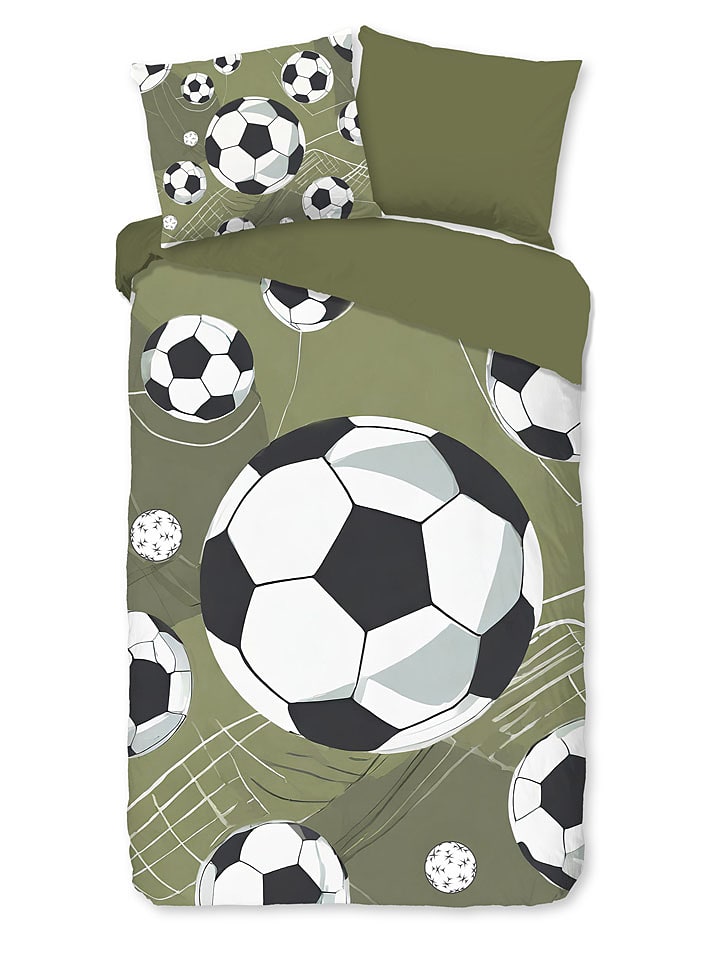 Pure Komplet pościeli "Daan" w kolorze zielonym z mikrofibry rozmiar: 135x200 cm