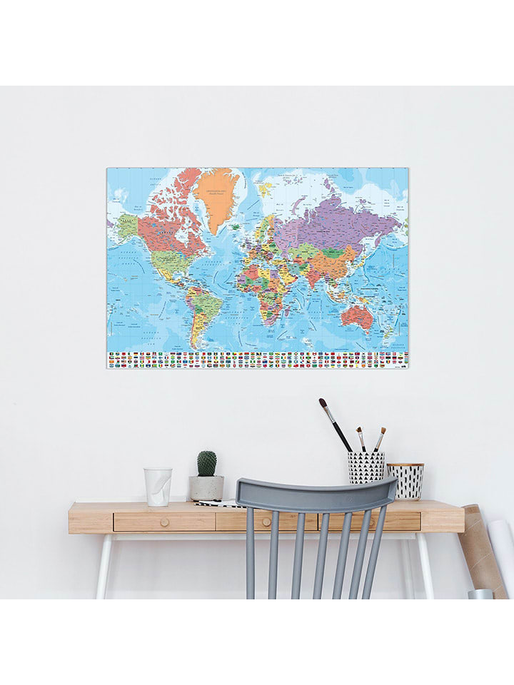 Orangewallz Druk artystyczny "Mapa Mundo (ES)" rozmiar: 60x90 cm