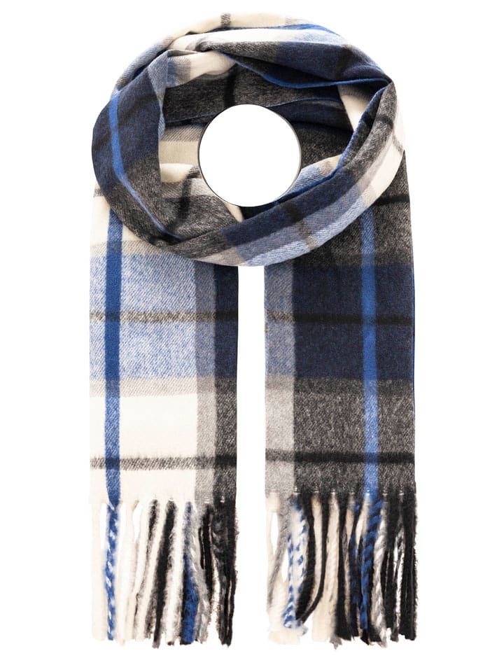 Zwillingsherz Szal w kolorze czarno-beżowo-niebieskim - 200 x 33 cm rozmiar: onesize