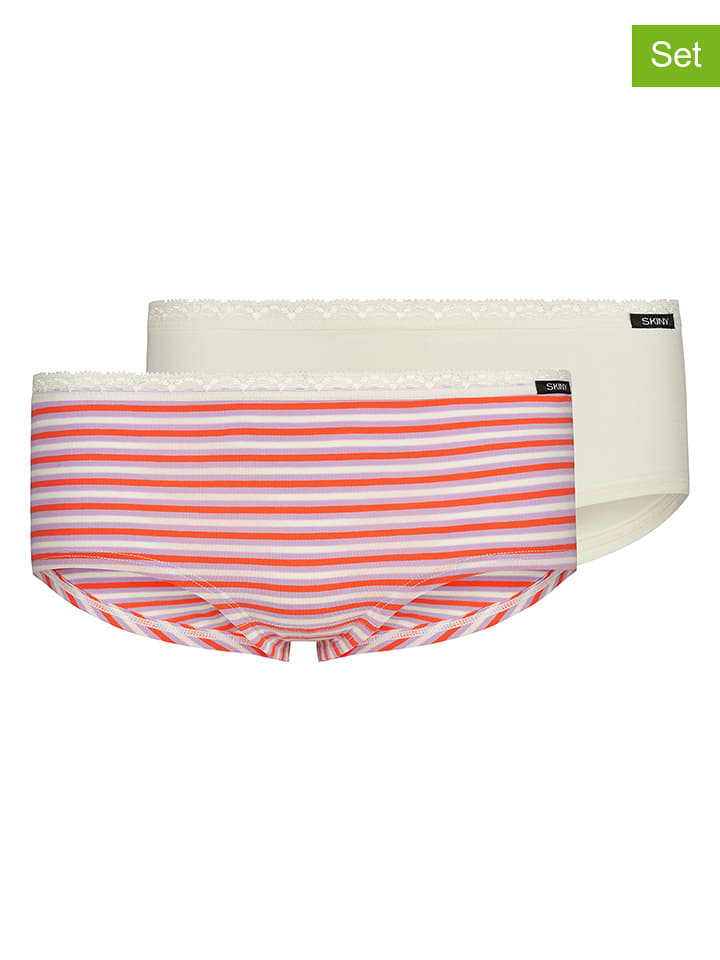 Skiny Pełne majtki (2 pary) w kolorze białym ze wzorem rozmiar: 164