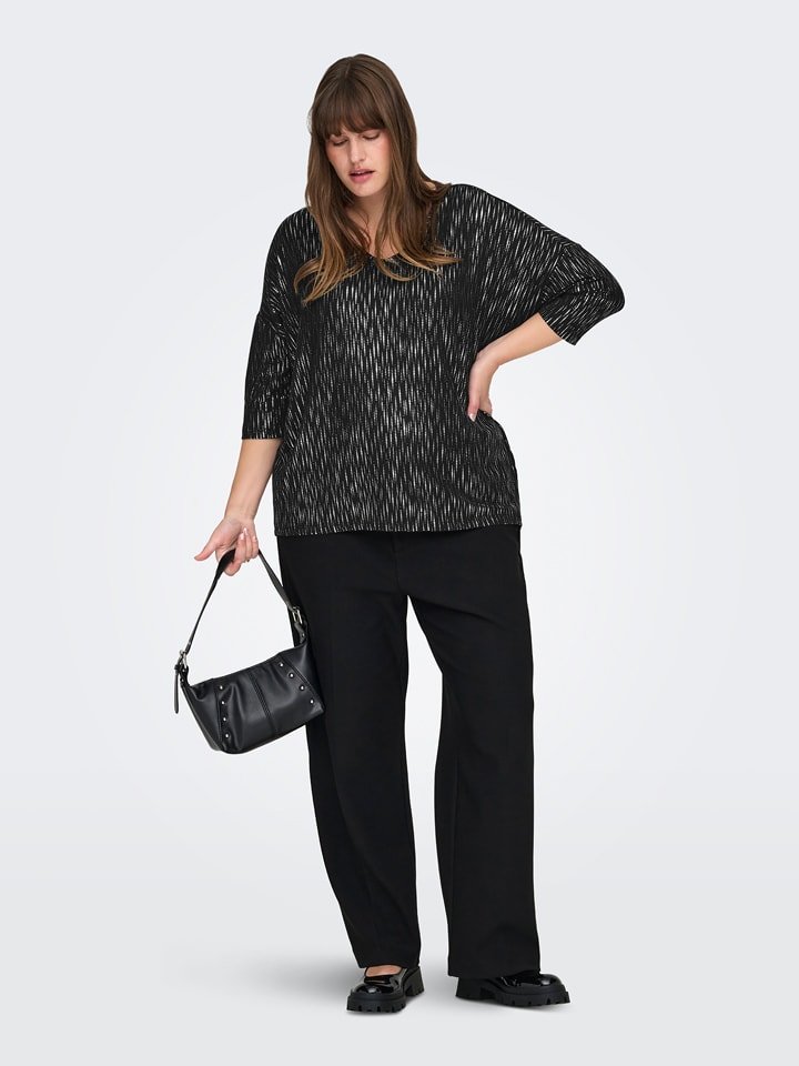 ONLY Carmakoma Bluzka w kolorze srebrno-czarnym rozmiar: 54