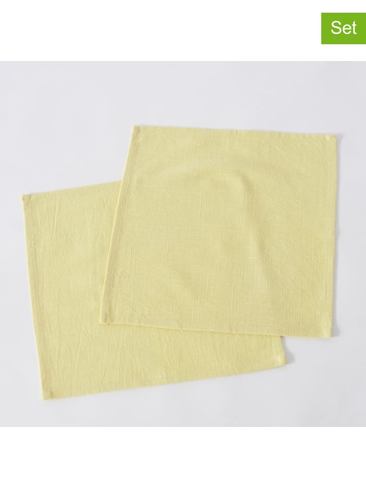 Boltze Serwetki (2 szt.) "Lenea" w kolorze żółtym - 40 x 40 cm rozmiar: onesize