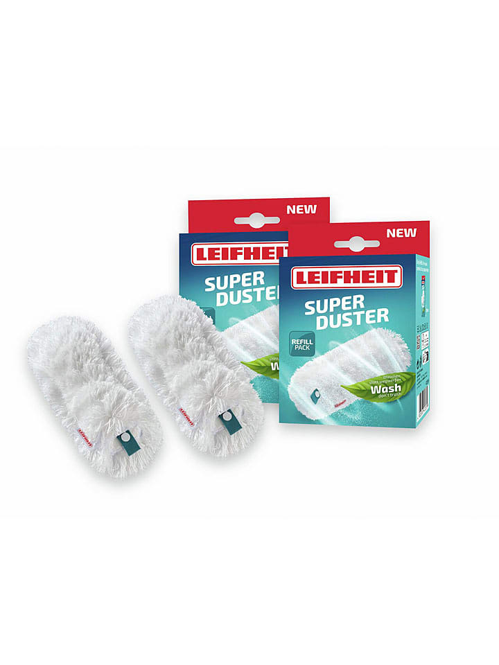 Leifheit Nakładki (2 szt.) "Superduster" w kolorze turkusowo-białym na miotełkę rozmiar: onesize